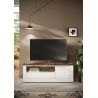 Meuble TV 156 cm CRONOS BLANC MERCURE avec LED inclus