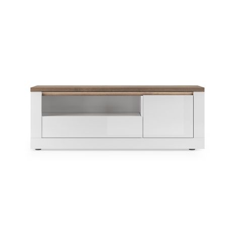 Meuble TV 156 cm CRONOS BLANC MERCURE avec LED inclus