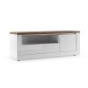 Meuble TV 156 cm CRONOS BLANC MERCURE avec LED inclus