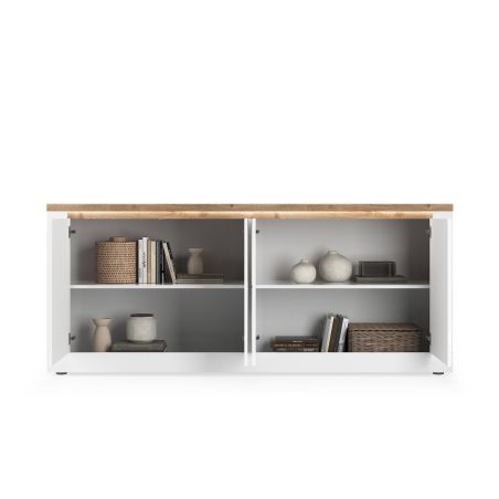 Buffet 4 portes CRONOS BLANC CADIZ avec LED inclus