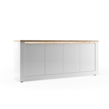 Buffet 4 portes CRONOS BLANC CADIZ avec LED inclus