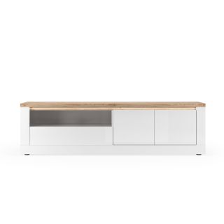 Meuble TV 210 cm CRONOS BLANC CADIZ avec LED inclus