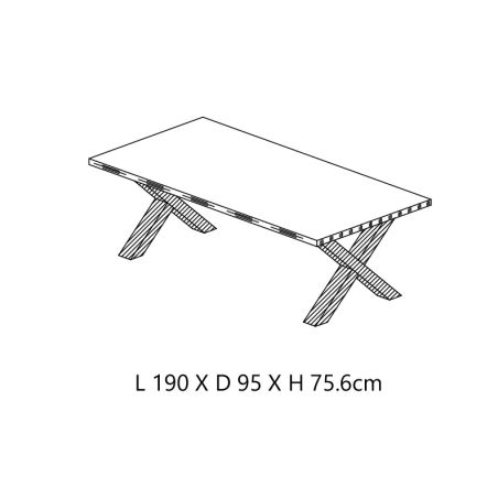 Salle à manger complète CLEMENCE avec table 190 cm et vitrine avec led