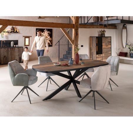 Bell, chaise - pietement graphite - pivotante - confort ressorts - combination Calabria / Vada - Henders and Hazel
