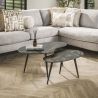 Set de 2 tables basses en forme de reins ATHOS en céramique finition fossil black