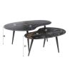 Set de 2 tables basses en forme de reins ATHOS en céramique finition fossil black