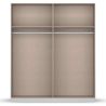 Armoire SCOTT 175 cm en bgris métallique avec 2 portes coulissantes et miroir partiel