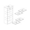 Colonne 2 portesBURGA hauteur 188 cm pour salle de bain en blanc brillant et décor chene cadiz