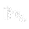 Commode 3 tiroirs BURGA pour salle de bain en blanc brillant et décor chene cadiz