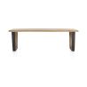 Metalox, table 270 x 100 cm - bords effet tronc d'arbre - pieds V métal et bois - Henders and Hazel