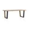 Metalox, table 270 x 100 cm - bords effet tronc d'arbre - pieds V métal et bois - Henders and Hazel