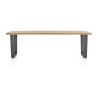 Metalox, table 270 x 100 cm - bords effet tronc d'arbre - pieds V métal - Henders and Hazel