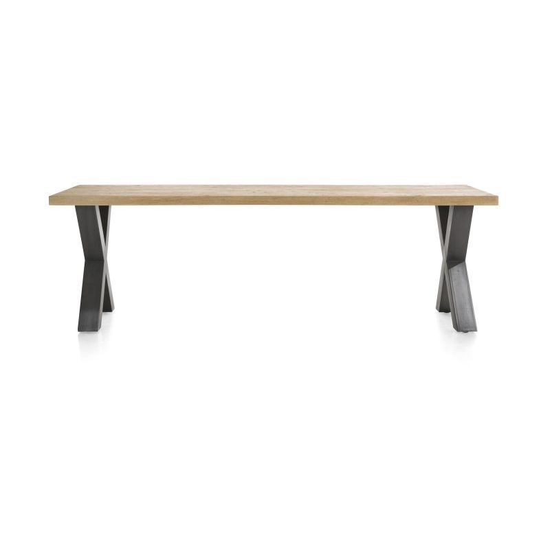 Metalox, table 270 x 100 cm - plateau droit - pieds x métal - Henders and Hazel
