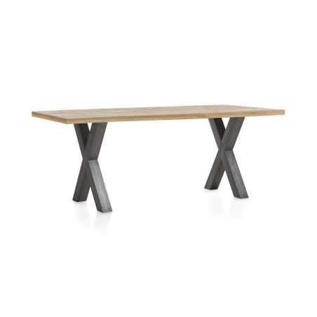 Metalox, table 270 x 100 cm - plateau droit - pieds x métal - Henders and Hazel
