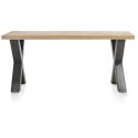 Metalox, table 170 x 100 cm - bords effet tronc d'arbre - pieds X en métal - Henders and Hazel