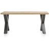 Metalox, table 170 x 100 cm - bords effet tronc d'arbre - pieds X en métal - Henders and Hazel