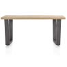Metalox, table 170 x 100 cm - bords effet tronc d'arbre - pieds V en métal - Henders and Hazel
