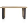 Metalox, table 170 x 100 cm - bords effet tronc d'arbre - pieds V en métal et bois - Henders and Hazel