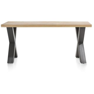 Metalox, table 170 x 100 cm - plateau droit - pieds x en métal - Henders and Hazel