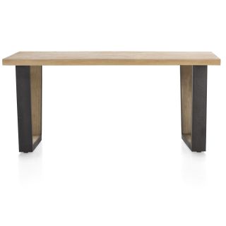 Metalox, table 170 x 100 cm - plateau droit - pieds v en métal et bois - Henders and Hazel
