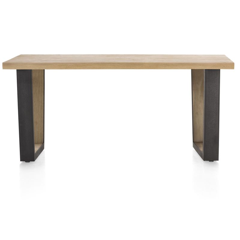 Metalox, table 170 x 100 cm - plateau droit - pieds v en métal et bois - Henders and Hazel