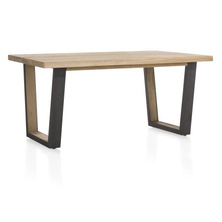 Metalox, table 170 x 100 cm - plateau droit - pieds v en métal et bois - Henders and Hazel