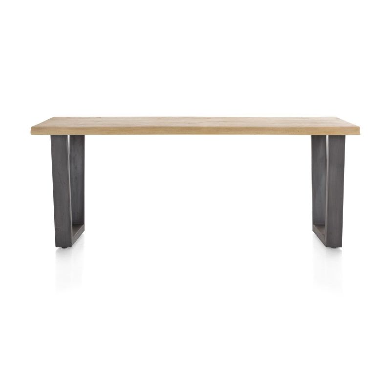 Metalox, table 200 x 100 cm - plateau droit - pieds v en métal - Henders and Hazel