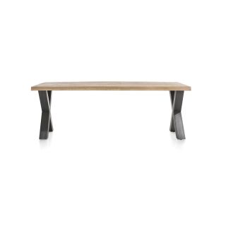 Metalox, table 230 x 100 cm - plateau droit - pieds X en métal - Henders and Hazel