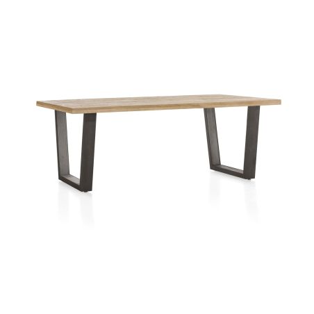 Metalox, table 230 x 100 cm - plateau droit - pieds V en métal - Henders and Hazel