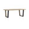 Metalox, table 230 x 100 cm - plateau droit - pieds V en métal et bois - Henders and Hazel