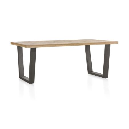 Metalox, table 250 x 100 cm - plateau droit - pieds V en métal - Henders and Hazel