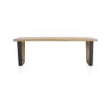 Metalox, table 250 x 100 cm - plateau droit - pieds V en métal et bois - Henders and Hazel