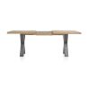 Metalox, table à rallonge 160 (+ 50) x 100 cm - bords effet tronc d'arbre - pieds X en métal - Henders and Hazel