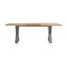 Metalox, table à rallonge 160 (+ 50) x 100 cm - bords effet tronc d'arbre - pieds X en métal - Henders and Hazel