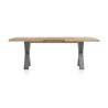 Metalox, table à rallonge 160 (+ 50) x 100 cm - bords effet tronc d'arbre - pieds X en métal - Henders and Hazel