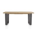 Metalox, table à rallonge 160 (+ 50) x 100 cm - plateau droit - pieds V en métal - Henders and Hazel