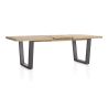 Metalox, table à rallonge 160 (+ 50) x 100 cm - plateau droit - pieds V en métal - Henders and Hazel