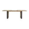 Metalox, table à rallonge 160 (+ 50) x 100 cm - plateau droit - pieds V en métal et bois - Henders and Hazel