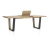 Metalox, table à rallonge 160 (+ 50) x 100 cm - plateau droit - pieds V en métal et bois - Henders and Hazel