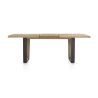 Metalox, table à rallonge 160 (+ 50) x 100 cm - plateau droit - pieds V en métal et bois - Henders and Hazel