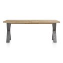Metalox, table à rallonge 190 (+ 50) x 100 cm - plateau droit - pieds X en métal - Henders and Hazel