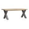 Metalox, table à rallonge 190 (+ 50) x 100 cm - plateau droit - pieds X en métal - Henders and Hazel