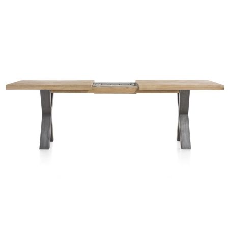 Metalox, table à rallonge 190 (+ 50) x 100 cm - plateau droit - pieds X en métal - Henders and Hazel
