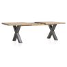 Metalox, table à rallonge 190 (+ 50) x 100 cm - plateau droit - pieds X en métal - Henders and Hazel