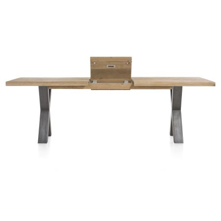 Metalox, table à rallonge 190 (+ 50) x 100 cm - plateau droit - pieds X en métal - Henders and Hazel