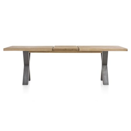 Metalox, table à rallonge 190 (+ 50) x 100 cm - plateau droit - pieds X en métal - Henders and Hazel