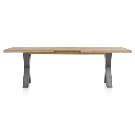 Metalox, table à rallonge 190 (+ 50) x 100 cm - plateau droit - pieds X en métal - Henders and Hazel