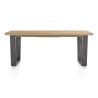 Metalox, table à rallonge 190 (+ 50) x 100 cm - plateau droit - pieds V en métal - Henders and Hazel