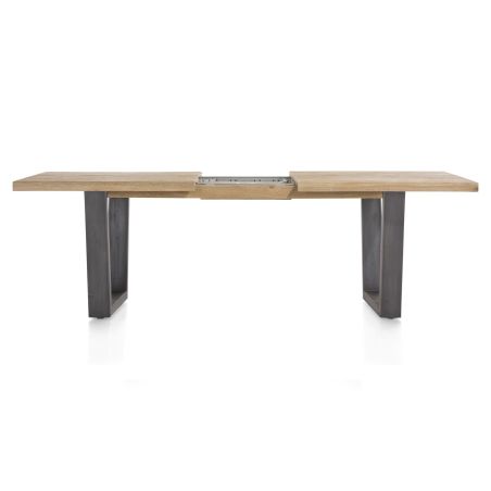 Metalox, table à rallonge 190 (+ 50) x 100 cm - plateau droit - pieds V en métal - Henders and Hazel