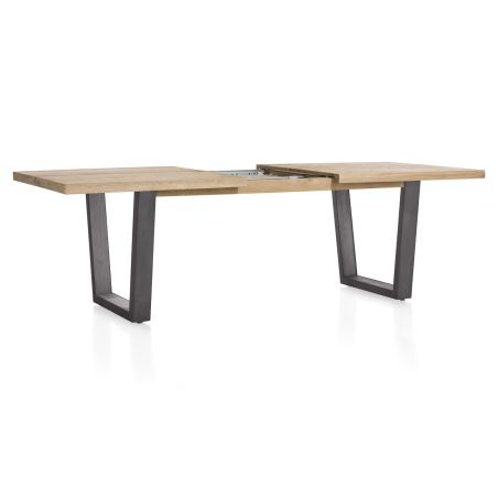 Metalox, table à rallonge 190 (+ 50) x 100 cm - plateau droit - pieds V en métal - Henders and Hazel